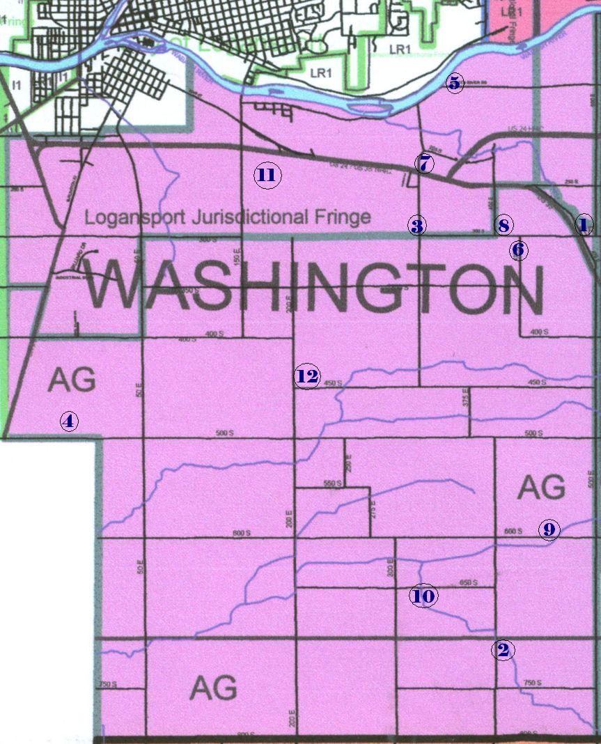 Washington Township, Cass County, IN recent map.