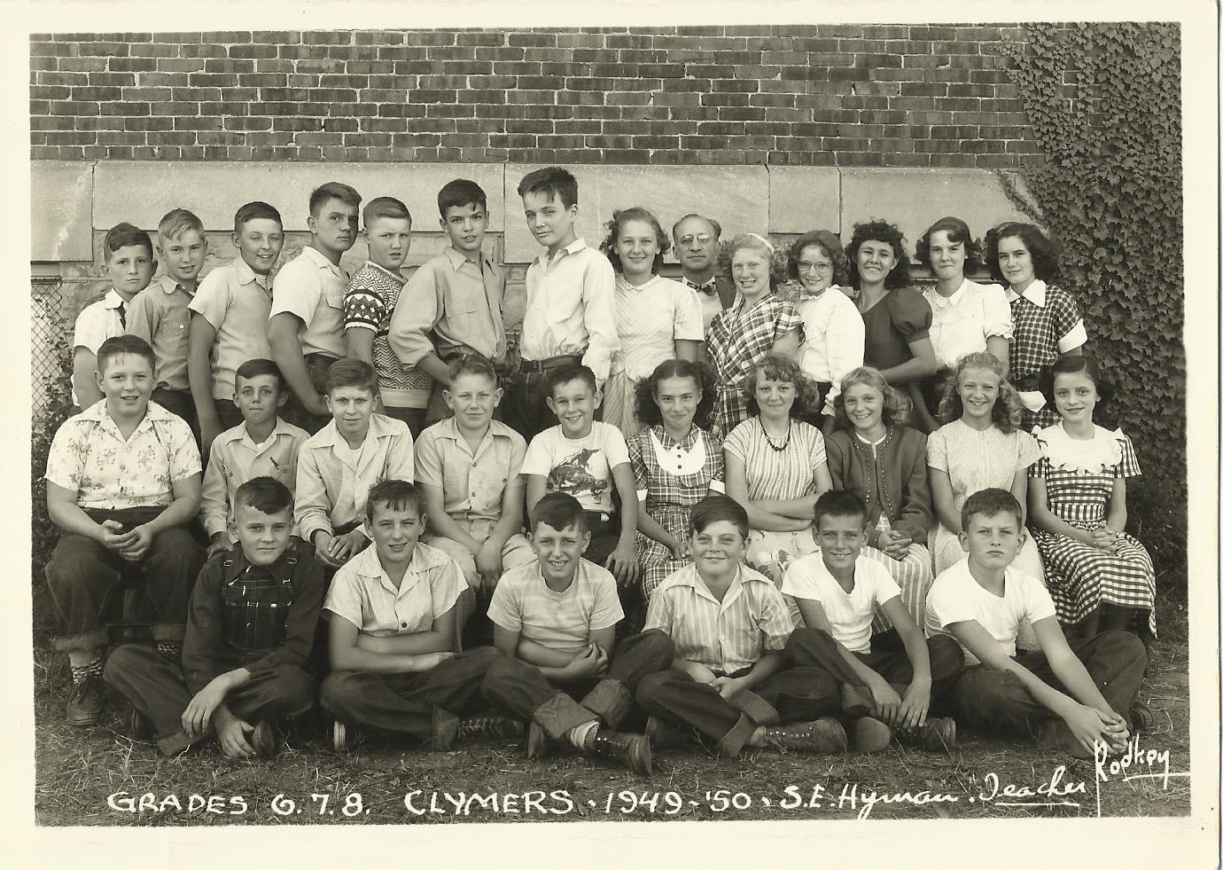 Clymers School grades 6, 7, & 8 1949-1950